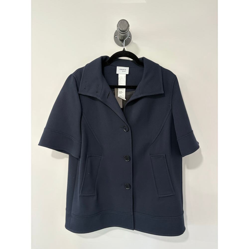 Akris Punto Wool Short Sleeve Shirt Jacket Size 10